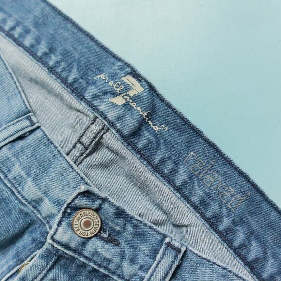 7 For All Mankind Relaxed Fit Button Fly Mens Jeans Size 31 Waist - Picture 3 of 10